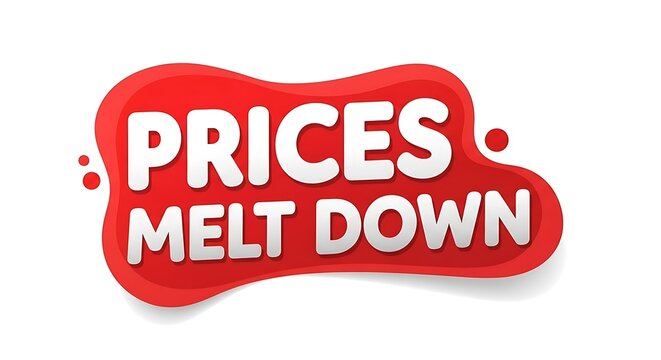 Unmissable prices melt down sale banner to grab attention and boost sales, a vibrant red design for promotions, discounts, and limited-time offers to attract customers now