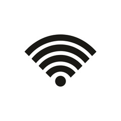 Black wifi symbol isolated on white background

