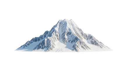Snow covered mountain peak with sharp ridges winter
