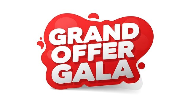 Don't Miss the Grand Offer Gala, a Stunning Red and White Design for Unbeatable Deals and Promotions, Perfect for Business Advertising and Special Events, Grab Attention Now