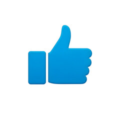 Blue 3D Thumbs Up Like Icon