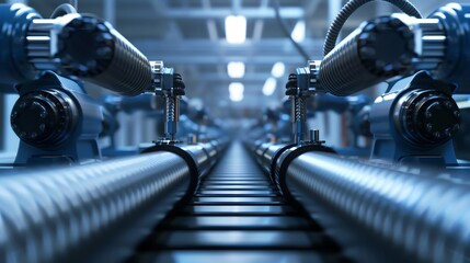 Modern industrial production line machinery.