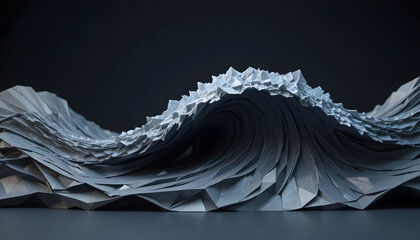 Dramatic abstract wave with geometric precision, a modern artistic expression for creative design projects or a sophisticated visual statement piece