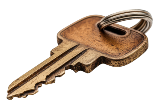 Antique Brass Key on Ring Secrets Security History Safe Vintage Unlock Old Treasure Open Trust