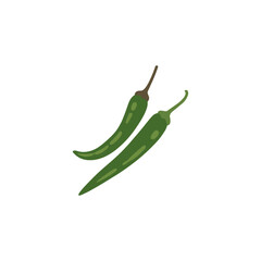 Green chilly icon logo flat vector design