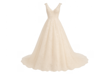 Wedding dress bridal gown isolated transparent background
