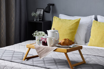 Cozy morning retreat, Gentle morning ambiance with warm beverage and pastry