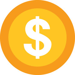 Obraz premium Golden coin with white dollar sign icon