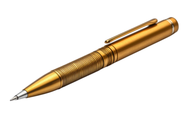 Golden pen writing tool office stationery business design metal luxury elegance isolate background