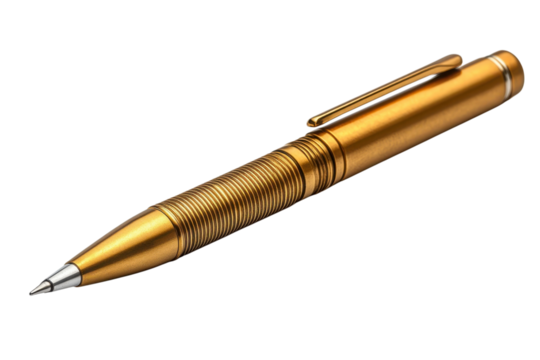Golden pen writing tool office stationery business design metal luxury elegance isolate background