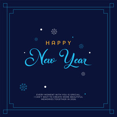 New Year 2026 greeting card element template design with luxury touch for greeting cards, banners and posters.