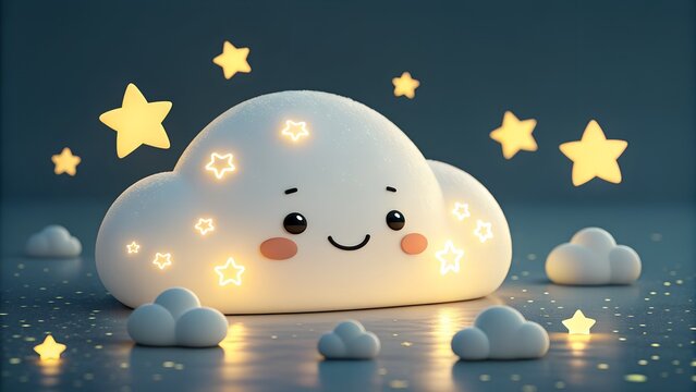 christmas card with a snowman.Stars and night - Powered by Adobe