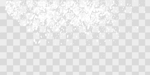 Realistic falling snowflakes. Isolated on transparent background. Vector illustration