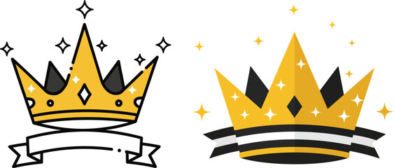 Luxury minimal crown vector design symbolizing royalty, premium status, elegance and achievement