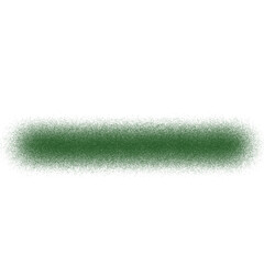 Green spray paint streak with a grainy texture, an abstract horizontal line element isolated on a transparent backdrop for design