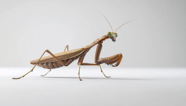 Giant African Mantis (Sphodromantis) Isolated, Studio Shot