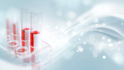 医療イメージ：血液検査と抽象背景
