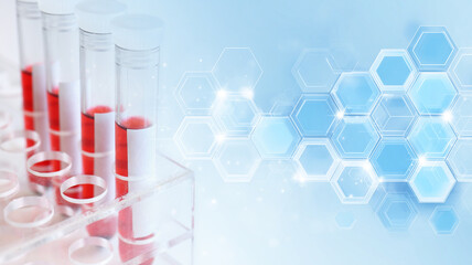 医療イメージ：血液検査と抽象背景