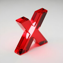 Red 3D letter X in a bold red style symbolizing a clear sign or mark
