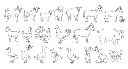 Obraz premium Farmyard animal ornaments gleam in the night