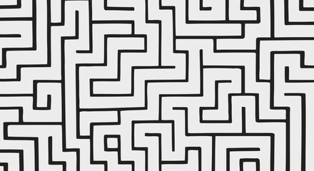 Complex maze pattern with black lines on a white background, creating a challenging visual puzzle.