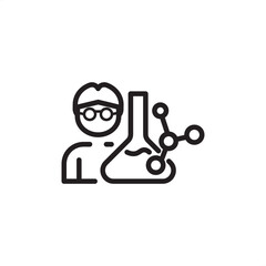 Lab technician icon symbolizing scientific analysis, quality testing, and chemical process control, representing specialized industrial personnel, modern laboratory staffing, and technical staff.