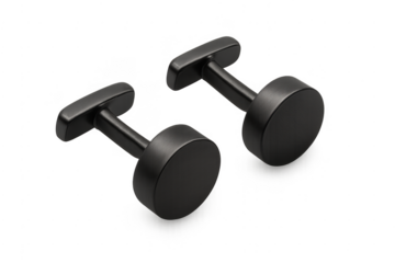 Black modern cufflinks accessory for formal wear