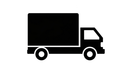 Outline of delivery truck shines brightly