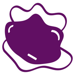 Abstract Purple Blob Graphic Illustration Hand Drawn