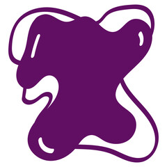 Illustration of a Purple Blob Shape Graffiti