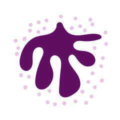 Abstract Illustration of Purple Blob with Dots