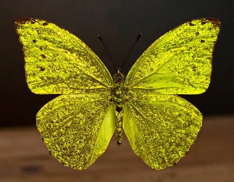 Yellow butterfly on dark background