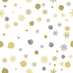 Merry Christmas gold seamless pattern.