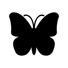 Butterfly icon black silhouette graphic design element Vector, illustration