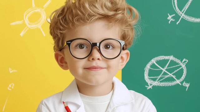 Cute Boy as Little Scientist Concept for Interest Based Learning and STEM Education