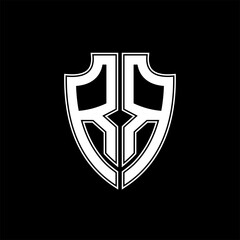 RR Monogram Initial Letters Shield Guard Shape Logo Design Collection For Your Brand or Business