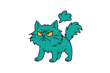 Angry dog Vector Illustration on White Background.