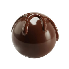 Obraz premium chocolate truffle with drizzle, isolated on background.