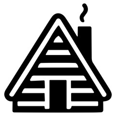 Cabin icon or logo isolated sign symbol vector illustration - high quality black style vector icons