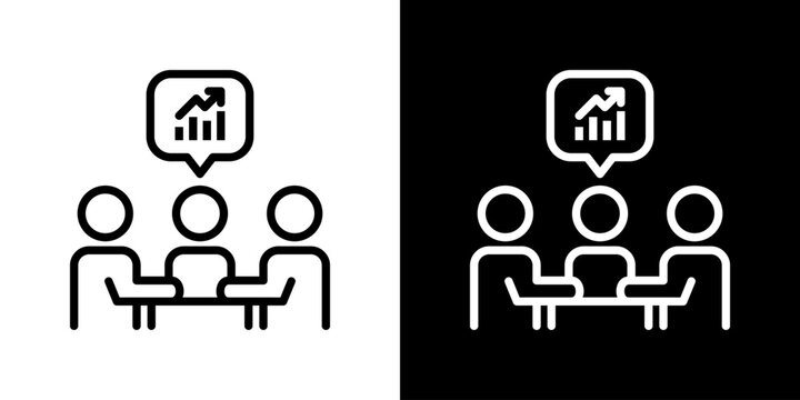 Consulting Icon Set. Clean Line Design With Light And Dark Versions For Versatile Use. 