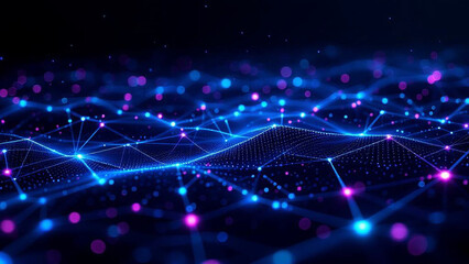 Futuristic Global Data Network Visualization Generative AI