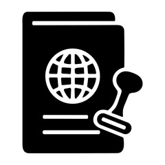 Passport icon or logo isolated sign symbol vector illustration - high quality black style vector icons