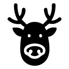 Reindeer Head icon or logo isolated sign symbol vector illustration - high quality black style vector icons