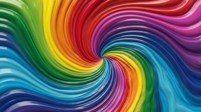 Vibrant Swirling Rainbow Colors Abstract Background with Glossy Texture