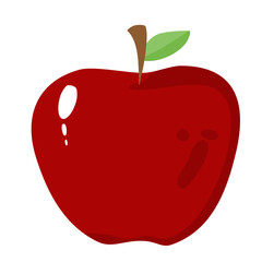 Fresh red apple illustration with a crisp, clean design perfect for back to school, healthy eating campaigns and nutrition education, originally a scalable vector.