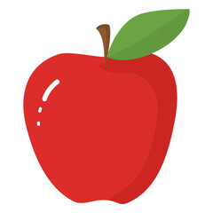 Crisp red apple with a leaf, a symbol of health, education, and delicious flavor, ideal for school projects, healthy recipes, and nutritional campaigns