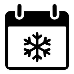 Snowflake Calendar icon or logo isolated sign symbol vector illustration - high quality black style vector icons