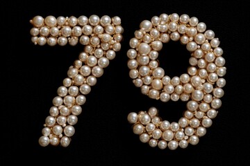 Elegant Arrangement of Pearls Forming the Numbers Seven and Nine