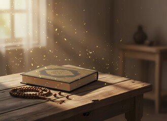 Ramadan Islamic Greeting Collection with Lantern, Mosque, Quran and Dates