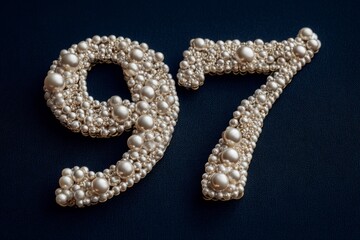 Decorative Pearl Beads Arranged in Number Shape Ninety-Seven